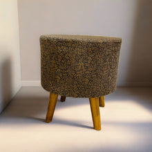 Load image into Gallery viewer, Bohemian Home Round Utility Padded Stool/ Ottoman Natural Finish - 4 Leg, Oliva Textured
