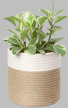 Load image into Gallery viewer, White &amp; Jute - Planter Pots/Storage Basket
