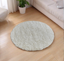 Load image into Gallery viewer, Cream Plain  - Premium Round Shaggy Rug
