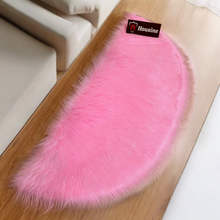 Load image into Gallery viewer, D Shape Bedside Faux Fur Runner, Luxury Fluffy Runner - 60x150 Cm - Pink
