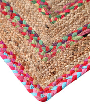 Load image into Gallery viewer, Square Braided Natural Rug Hand Woven Jute/Rug - Multi, Beige
