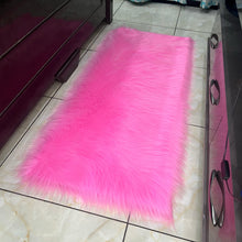 Load image into Gallery viewer, Pink Bedside Faux Fur Runner, Luxury Fluffy Runner - 60x150 Cm
