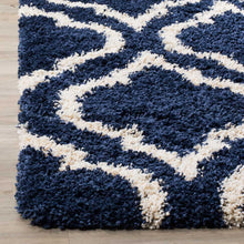 Load image into Gallery viewer, RUGSKART SHAG MOROCCAN NAVY BLUE/IVORY AREA RUG
