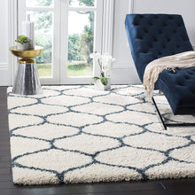 Load image into Gallery viewer, SOFT SHAG MOROCCAN BLUE/IVORY AREA RUG
