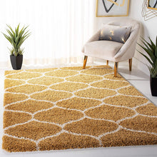 Load image into Gallery viewer, SOFT SHAG MOROCCAN GOLDEN/IVORY AREA RUG
