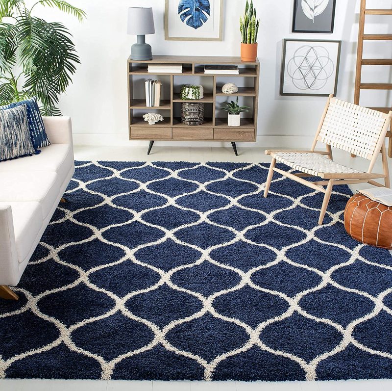 Blue & ivory - Micro Indoor Home Living Room Area Rug