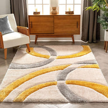 Load image into Gallery viewer, Ivory With Yellow Latest Modern Shaggy Rug
