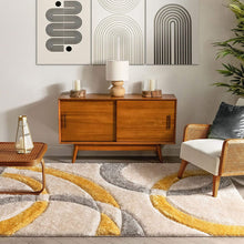 Load image into Gallery viewer, Ivory With Yellow Latest Modern Shaggy Rug
