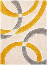 Load image into Gallery viewer, Ivory With Yellow Latest Modern Shaggy Rug
