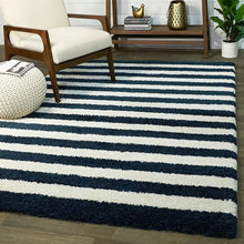 Load image into Gallery viewer, Blue &amp; Ivory Beautiful Premium Shaggy Rug/Carpet
