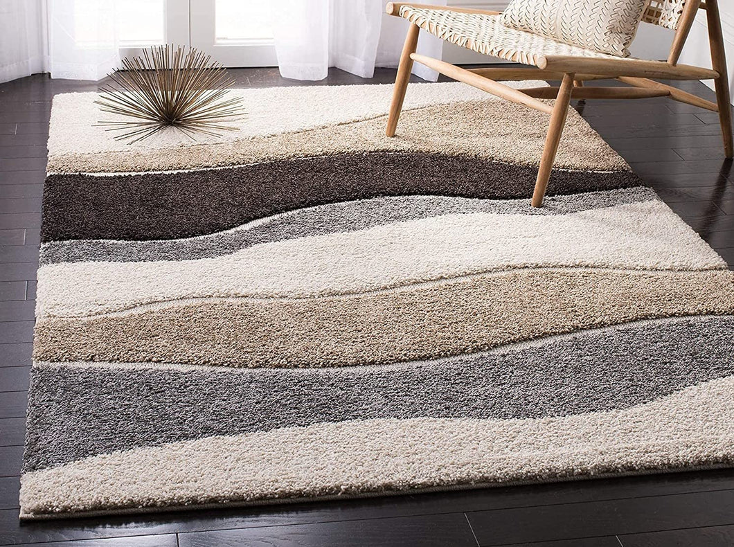 Ivory Beige Multi Stylish Shaggy Rug