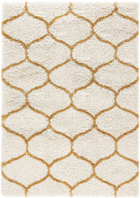 Load image into Gallery viewer, Ivory With Golden Beautiful Shaggy Premium Rug
