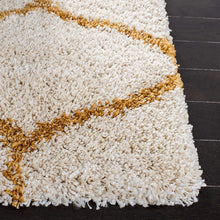 Load image into Gallery viewer, Ivory With Golden Beautiful Shaggy Premium Rug
