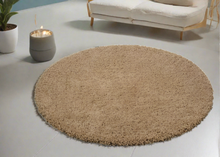 Load image into Gallery viewer, Beige Plain - Premium Round Shaggy Rug
