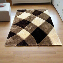 Load image into Gallery viewer, Brown Multi Modern Premium Shaggy Rug
