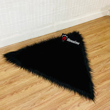 Load image into Gallery viewer, Black Triangle Faux Fur Rug, Luxury Fluffy Area Rug - 90x90 cm
