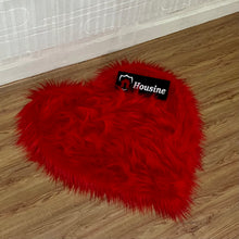 Load image into Gallery viewer, Red Heart Faux Fur Rug, Luxury Fluffy Area Rug - 80x80 cm
