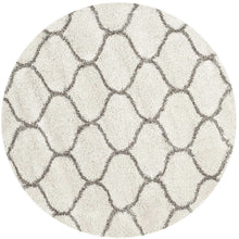 Load image into Gallery viewer, Grey with Ivory - Premium Soft Modern  Round Shaggy Rug
