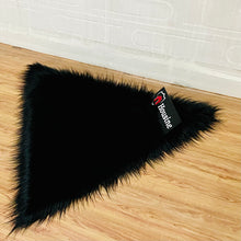 Load image into Gallery viewer, Black Triangle Faux Fur Rug, Luxury Fluffy Area Rug - 90x90 cm
