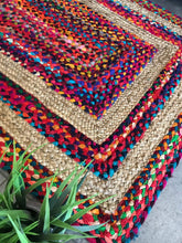 Load image into Gallery viewer, Braided Colorful Natural Jute &amp; Multi Cotton Bedside Runner
