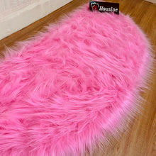 Load image into Gallery viewer, D Shape Bedside Faux Fur Runner, Luxury Fluffy Runner - 60x150 Cm - Pink
