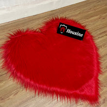 Load image into Gallery viewer, Red Heart Faux Fur Rug, Luxury Fluffy Area Rug - 80x80 cm
