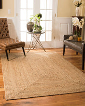 Load image into Gallery viewer, Natural Jute Mat Rug Furnish Décor Striped Rectangular Design
