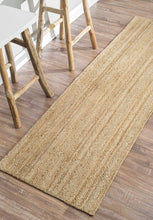 Load image into Gallery viewer, Natural Jute Mat Rug Furnish Décor Striped Rectangular Design
