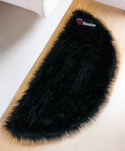 Load image into Gallery viewer, D Shape Bedside Faux Fur Runner, Luxury Fluffy Runner - 60x150 Cm - Black
