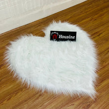 Load image into Gallery viewer, 2 Pieces Fluffy Faux Area Rug Heart Shaped Rug for Home  - White

