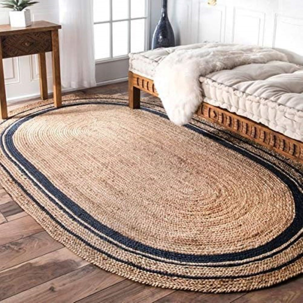 Braided Jute Oval Collection Classic Hand Woven Area Rug