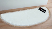 Load image into Gallery viewer, D Shape Bedside Faux Fur Runner, Luxury Fluffy Runner - 60x150 Cm - White
