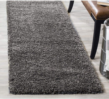 Load image into Gallery viewer, Silver Plain Soft Shaggy Bedside runner
