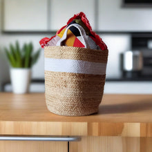 Load image into Gallery viewer, Jute &amp; White - Planter Pots/Storage Basket
