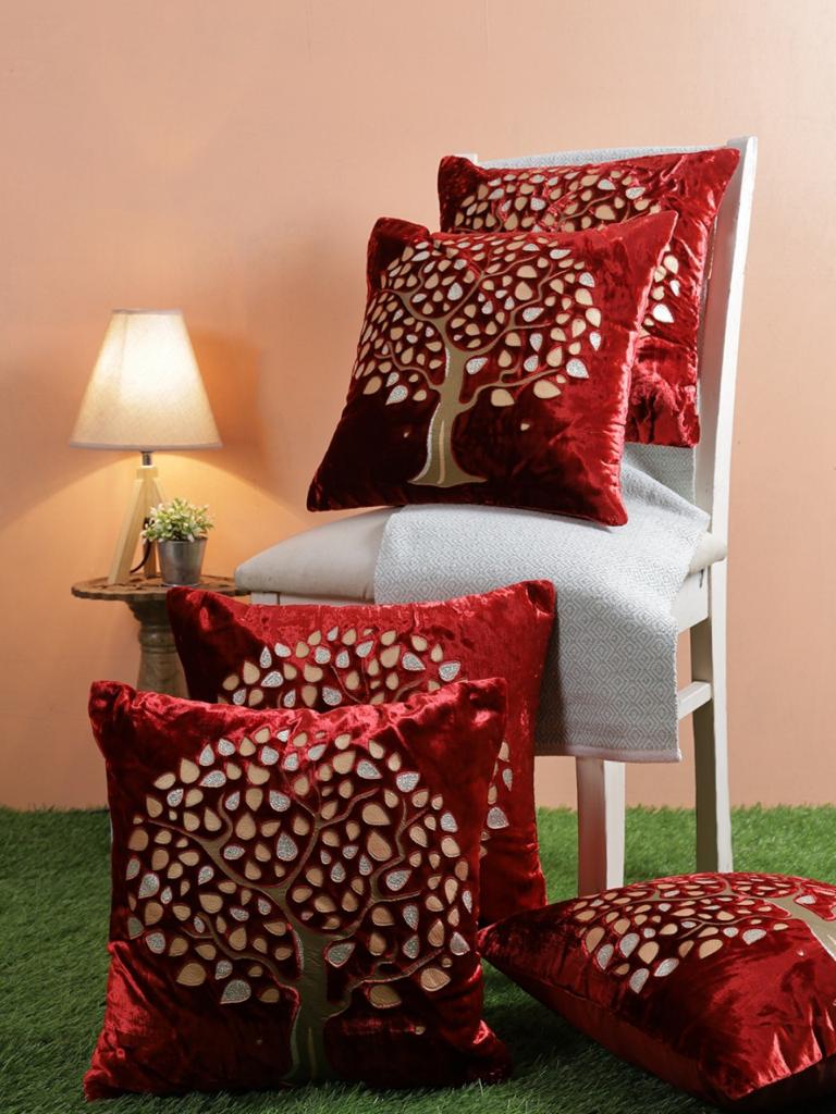 Velvet tree Viscose velvet Shining  Cushion Covers - CUS-027