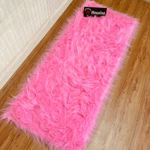 Load image into Gallery viewer, Pink Bedside Faux Fur Runner, Luxury Fluffy Runner - 60x150 Cm
