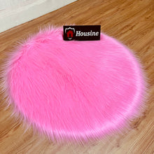 Load image into Gallery viewer, Pink Round Faux Fur Rug, Luxury Fluffy Area Rug - 80x80 cm
