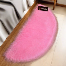 Load image into Gallery viewer, D Shape Bedside Faux Fur Runner, Luxury Fluffy Runner - 60x150 Cm - Pink
