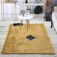 Load image into Gallery viewer, Golden Faux Fur Rug, Luxury Fluffy Rugs
