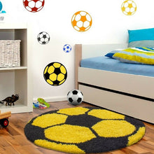 Load image into Gallery viewer, Yellow &amp; Black Football - Premium Soft Latest Round Shaggy Rug
