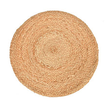 Load image into Gallery viewer, Black Cotton/Beige Jute Pouf/Ottoman
