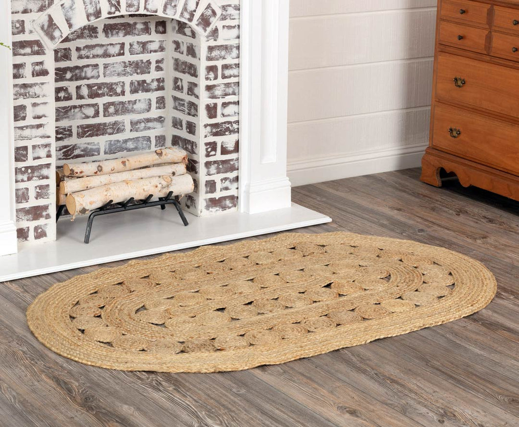 Natural Jute Oval Collection Classic Hand Woven Area Rug