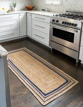 Load image into Gallery viewer, Braided Jute Collection Classic Hand Woven Black Design Area Rug
