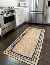 Load image into Gallery viewer, Braided Jute Collection Classic Hand Woven Black Design Area Rug
