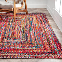 Load image into Gallery viewer, Braided Multi Cotton Collection Classic Hand Woven Area carpet

