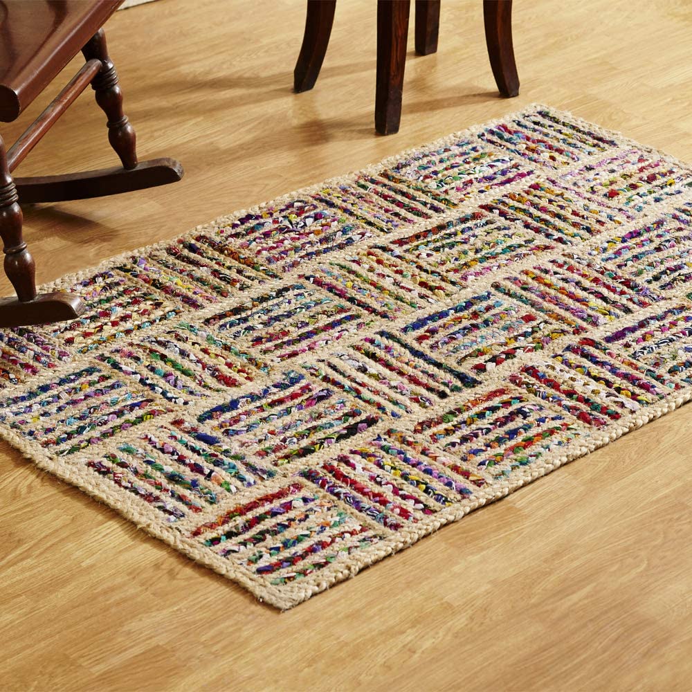 Cotton With Braided Jute Collection Classic Hand Woven Area Rug