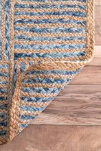 Load image into Gallery viewer, Braided Natural Denim with Collection Hand Woven Area Rug
