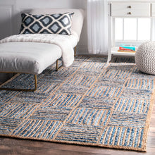 Load image into Gallery viewer, Braided Natural Denim with Collection Hand Woven Area Rug
