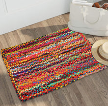 Load image into Gallery viewer, Braided Rainbow Colorful Cotton Rug
