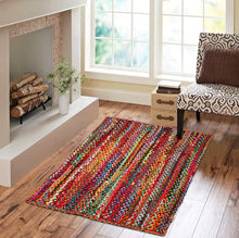 Load image into Gallery viewer, Braided Rainbow Colorful Cotton Rug
